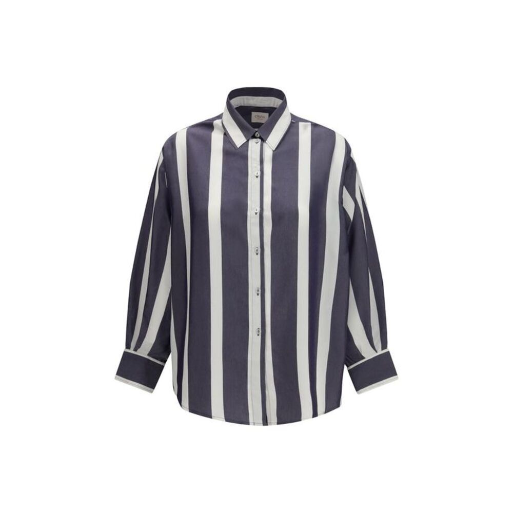 Cruna Blue Viscose Pattern Women's Shirt